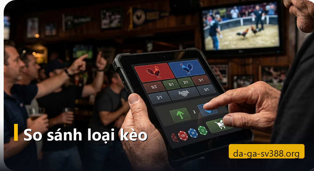 Máy tính bảng so sánh nhiều loại kèo đá gà trực tuyến
